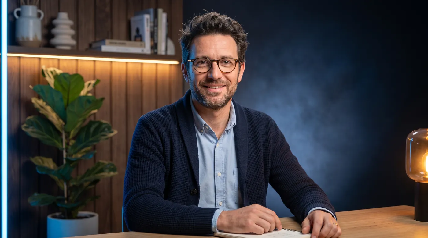 Création de site internet à Lille : professionnel dans un studio moderne au ton bleu Inleven