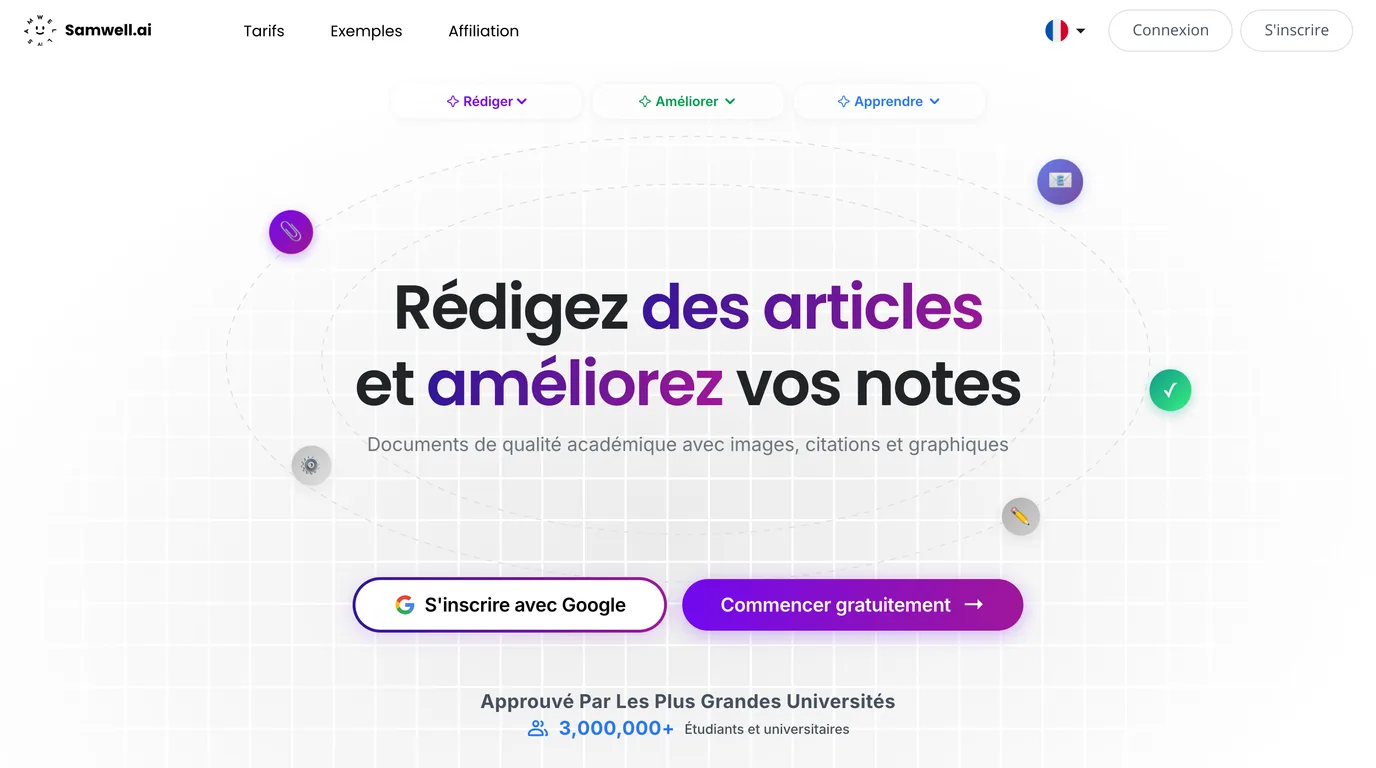 Aperçu du site Samwell.ai