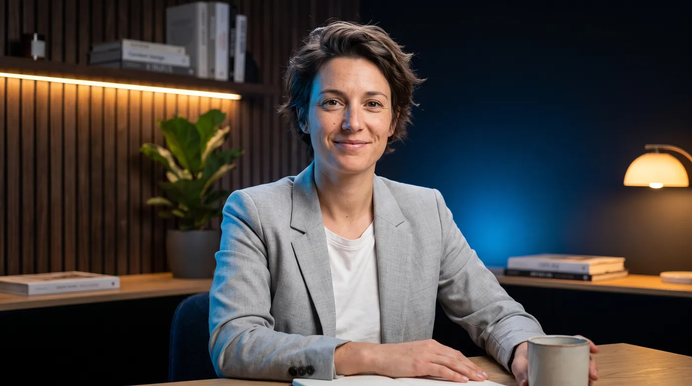 Création de site internet à Rennes : professionnel dans un studio moderne au ton bleu Inleven