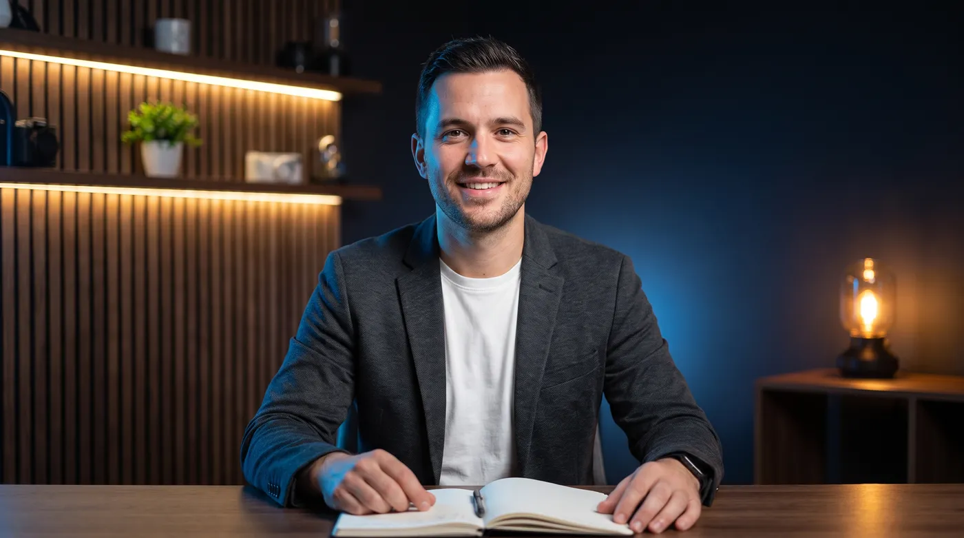 Création de site internet à Toulouse : professionnel dans un studio moderne au ton bleu Inleven